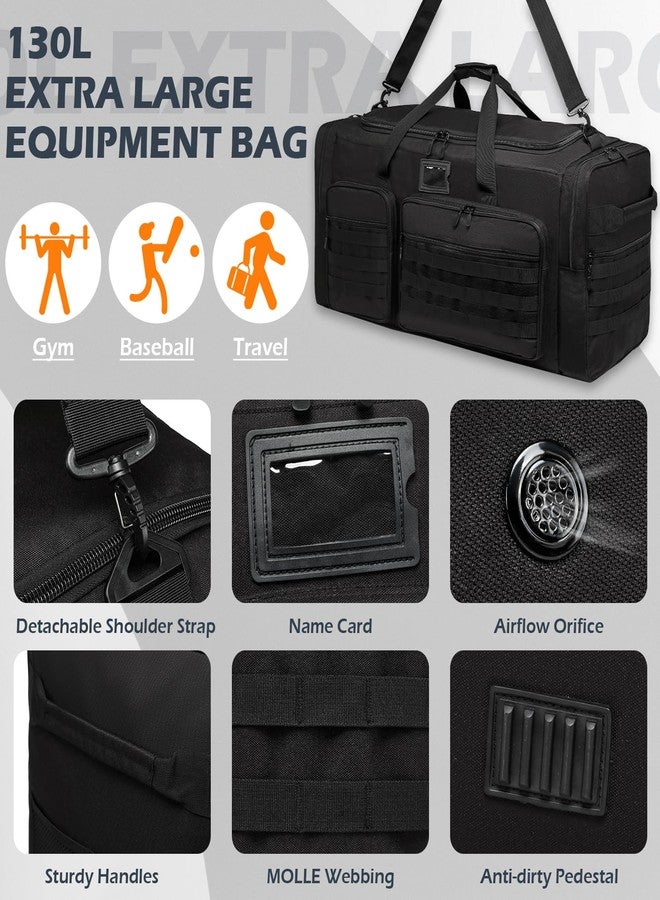 SunForMorning 135L Large Military Tactical Duffle Bag, Travel Weekender Bag for Men Women, Sports Gym Bag with Insulated Pocket & Adjustable Strap, Black - Image 5